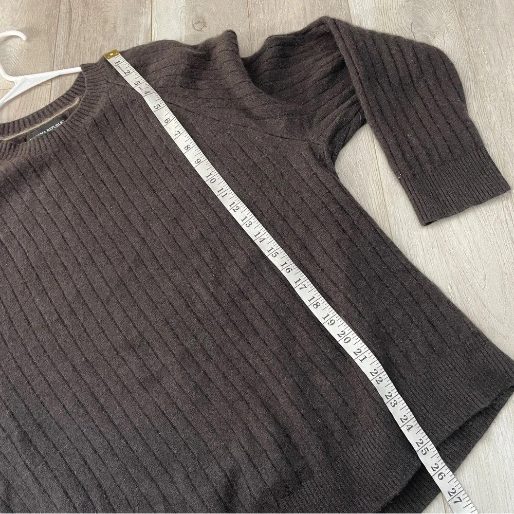 Banana Republic Sweater crew ribbed knit mens Brown (xlarge) classic preppy work